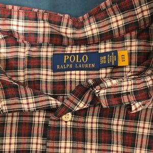 Polo Ralph Lauren Red and White Plaid Casual Button Down Shirt